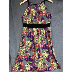 Apartment Nine Multicolor Floral Print Sleeveless Halter Neck Dress XL